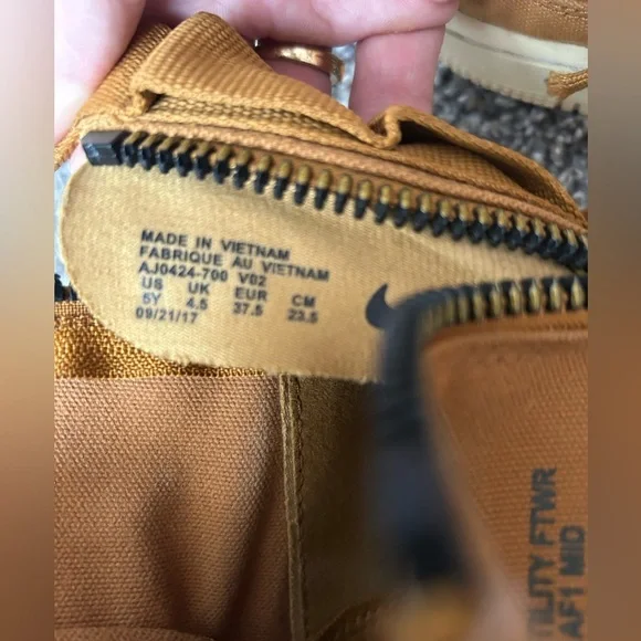 Nike Air SF AF1  Brown canvas high top sneakers size 5Y - Picture 8 of 12